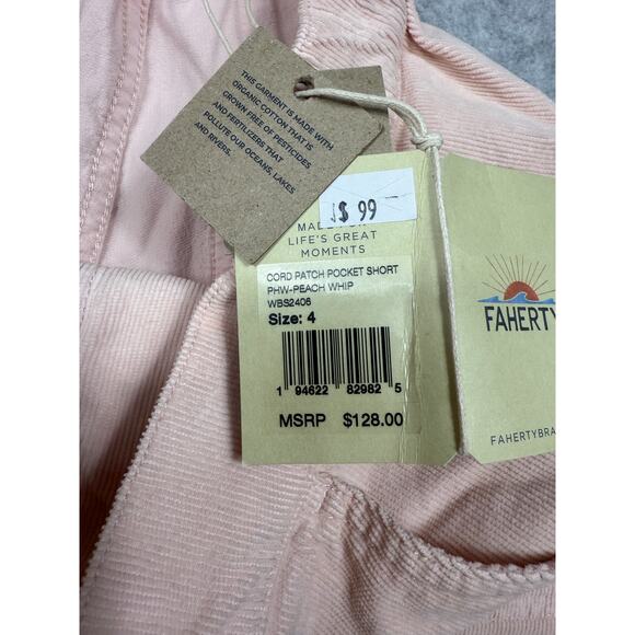 Faherty Womens Size 4 Cord Patch Pocket Shorts - Picture 4 of 9